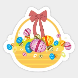 Easter Eggs Basket Sticker